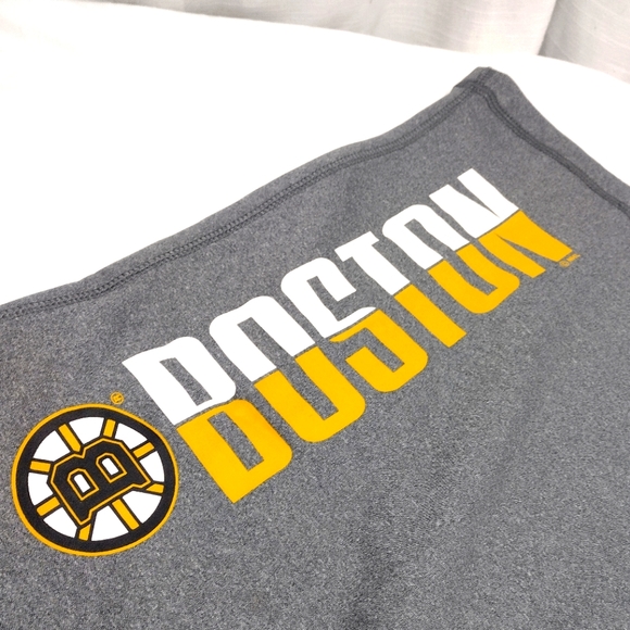 NHL Boston Bruins Logo Heather Gray Fleece Lined Wide Leg Sweatpants - Picture 15 of 16